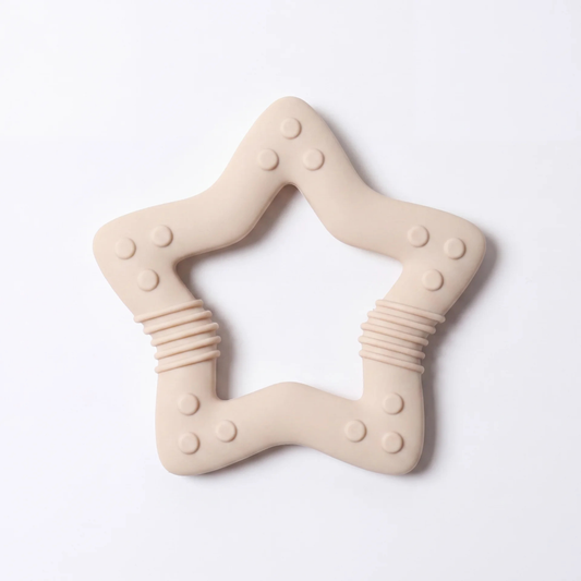 Anneau de Dentition Étoile Multi-Textures en Silicone
