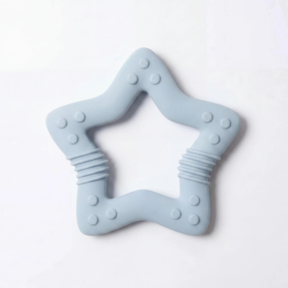Anneau de Dentition Étoile Multi-Textures en Silicone