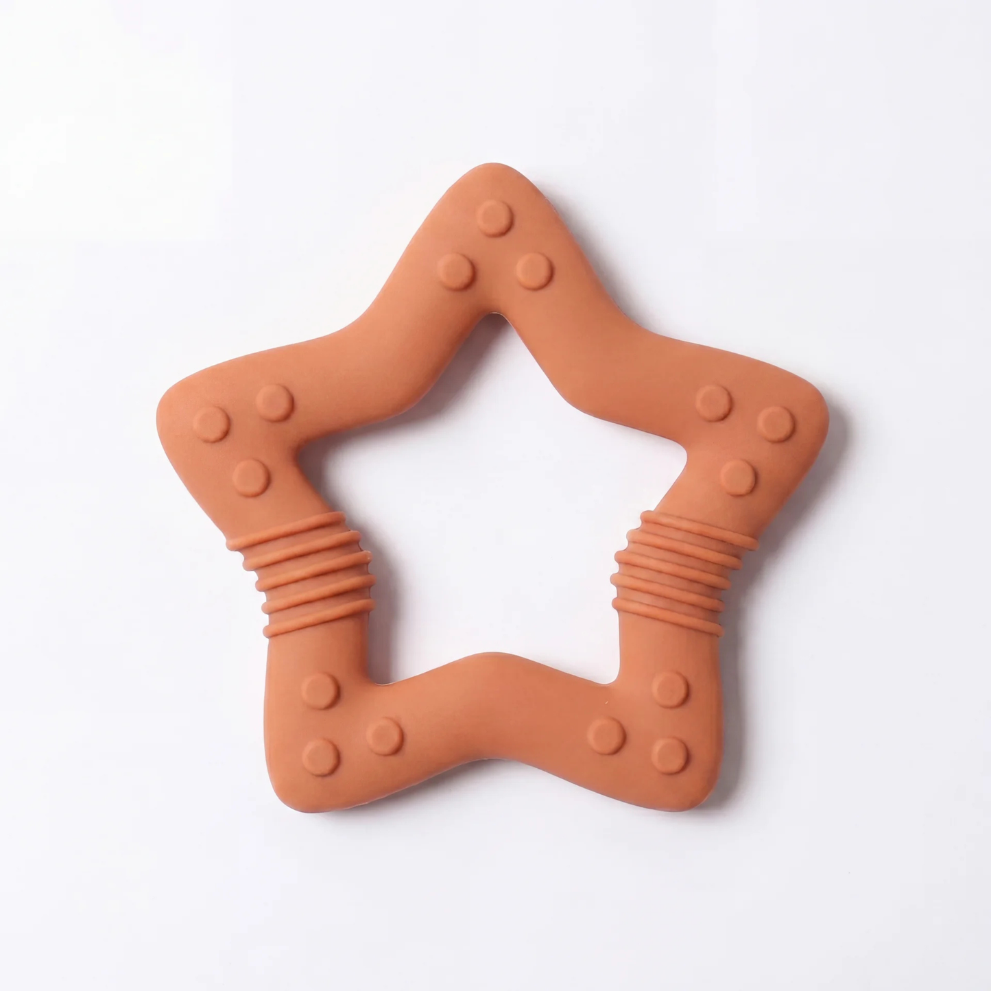 Anneau de Dentition Étoile Multi-Textures en Silicone