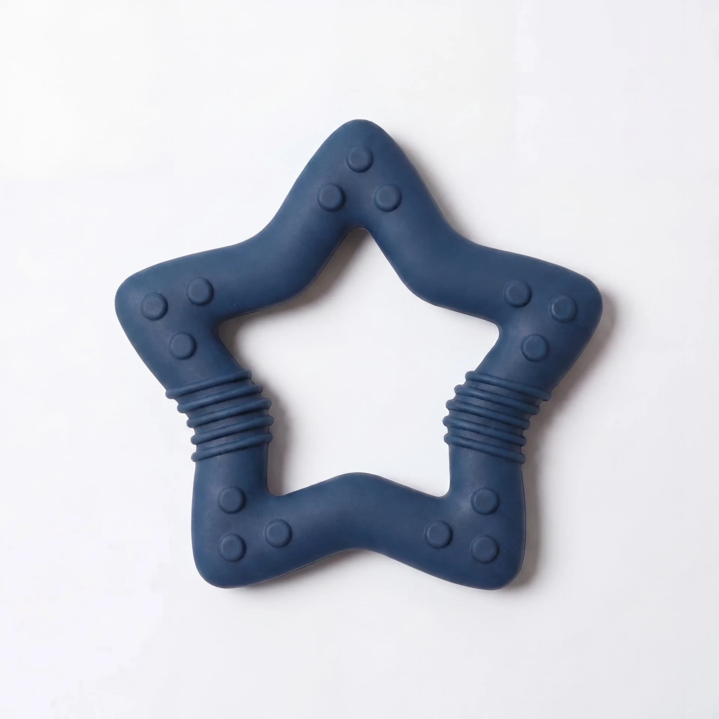 Anneau de Dentition Étoile Multi-Textures en Silicone