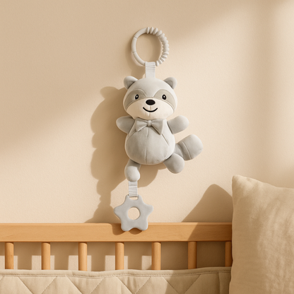 Doudou de dentition à accrocher – Jouet d’éveil bébé