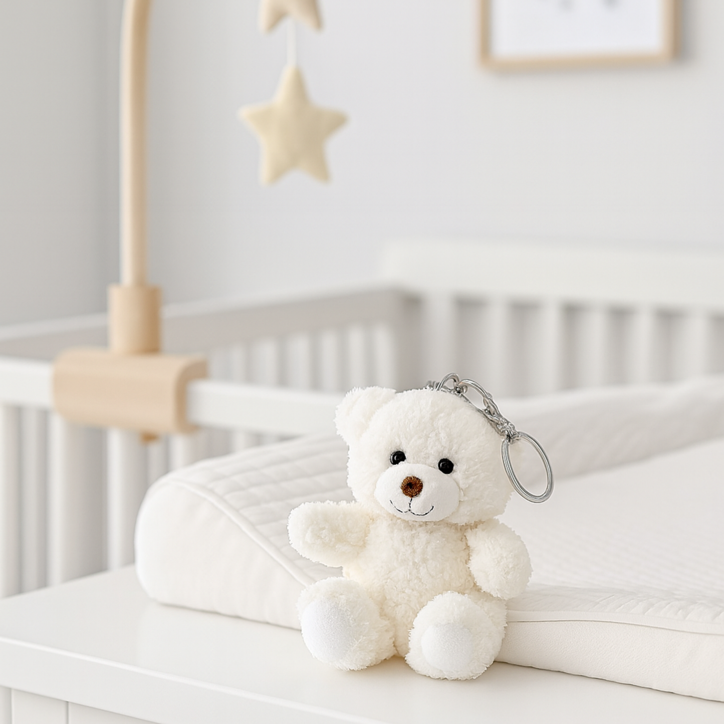 Petit ours à accrocher – Jouet d’éveil bébé