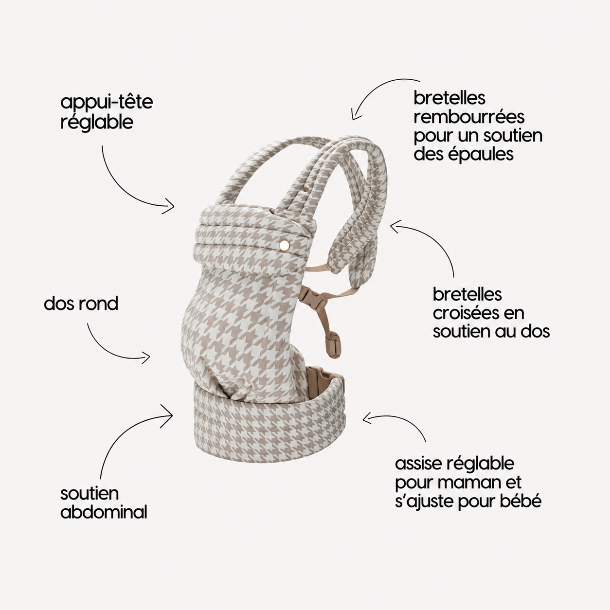 Porte-bébé HelloBiboo Koala — Pied-de-poule