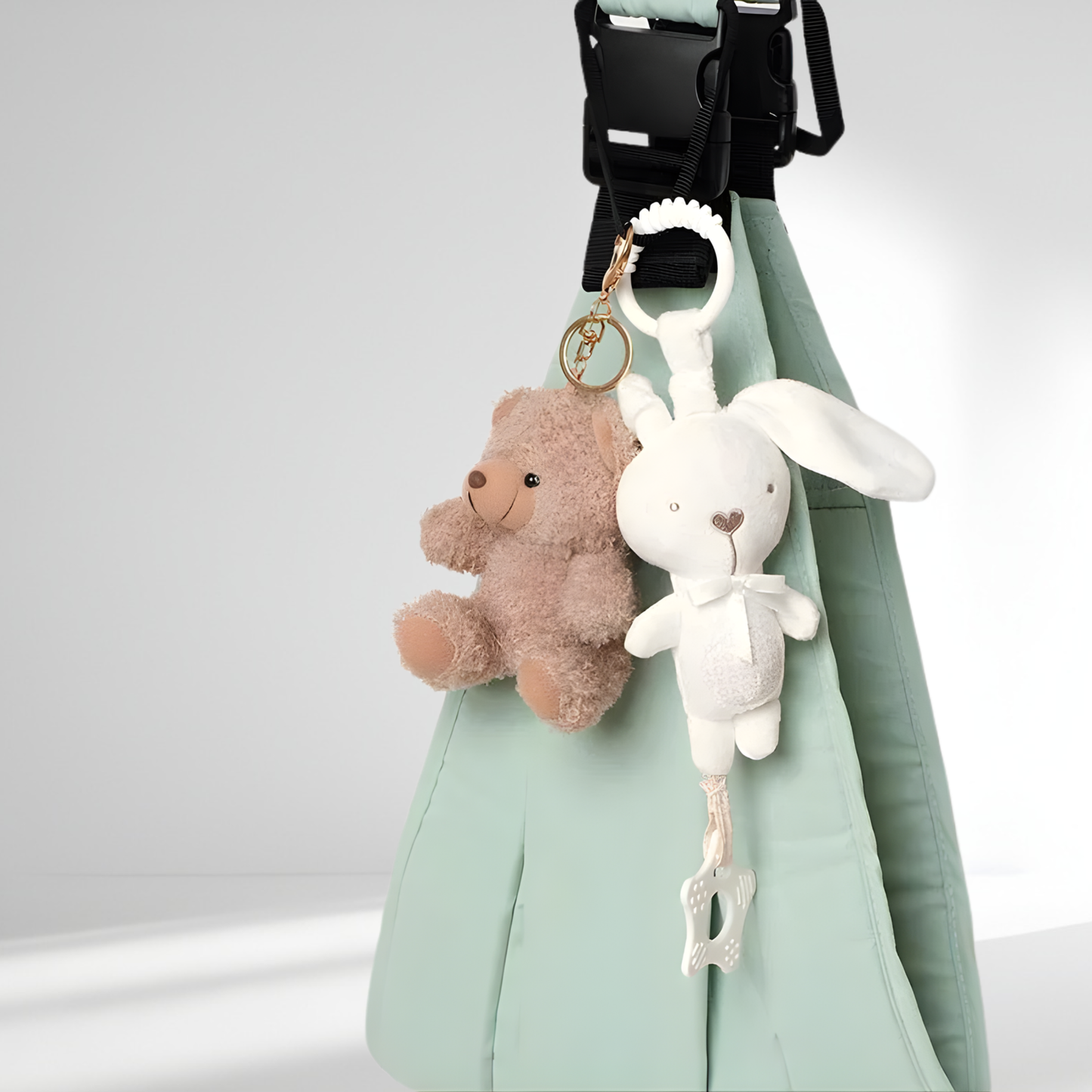 Doudou de dentition à accrocher – Jouet d’éveil bébé