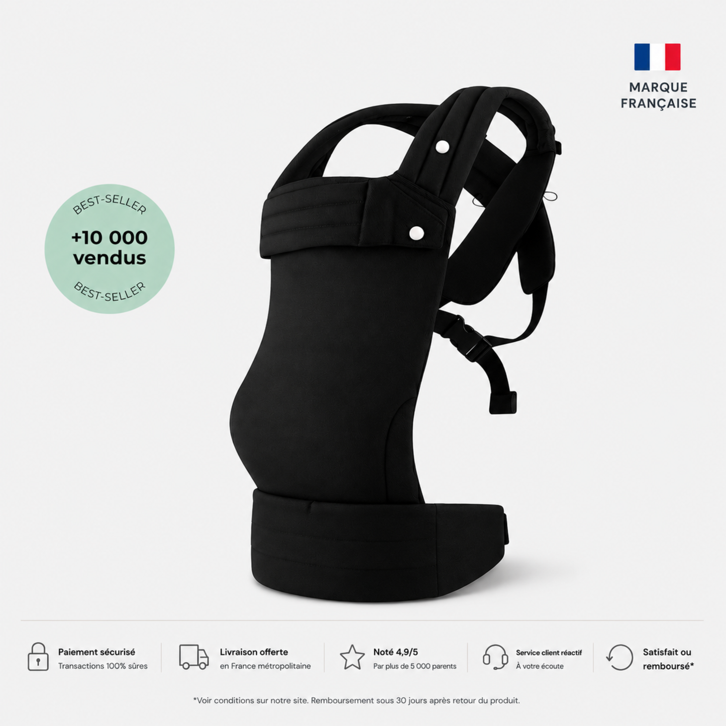 Porte-bébé HelloBiboo Koala — Noir