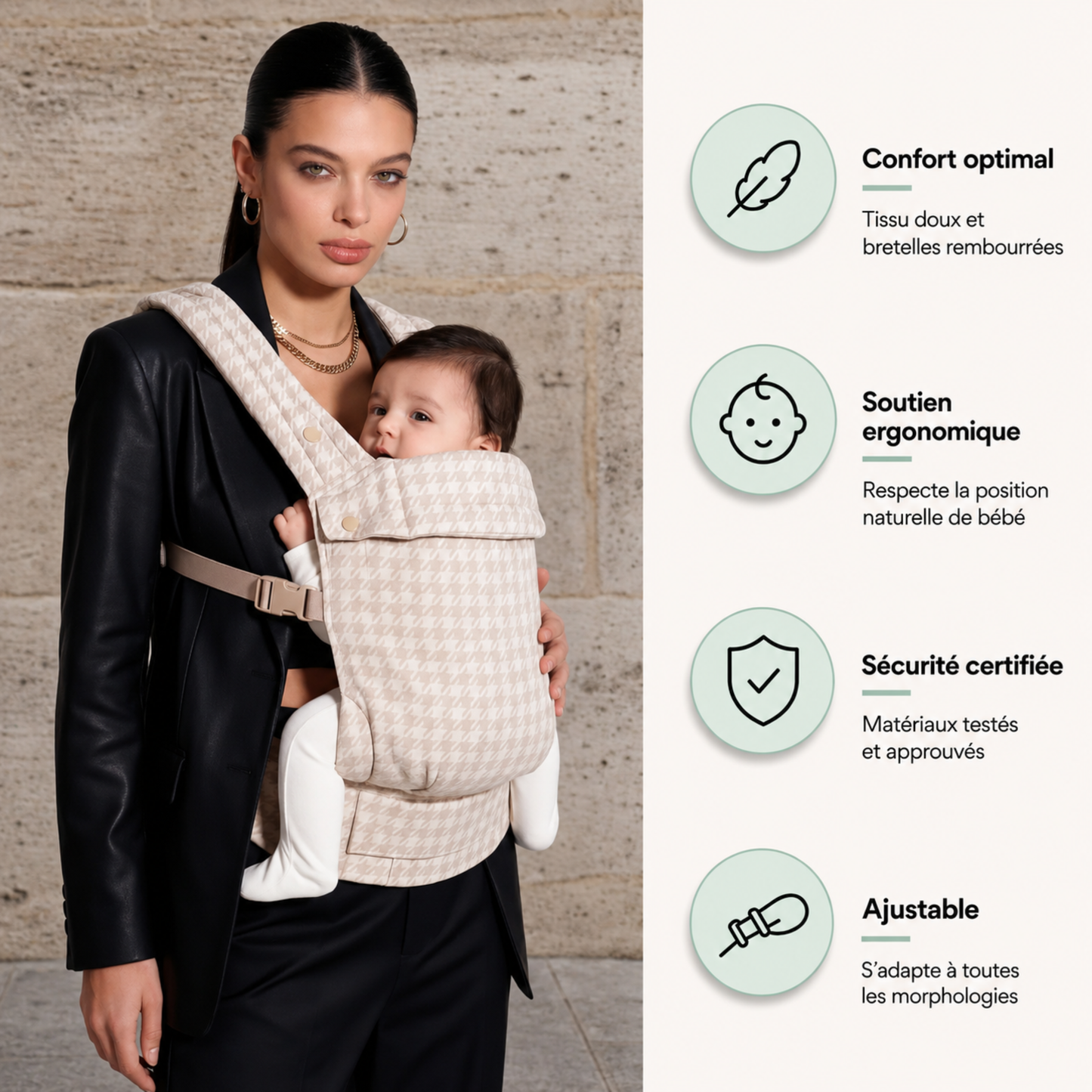 Porte-bébé HelloBiboo Koala — Pied-de-poule