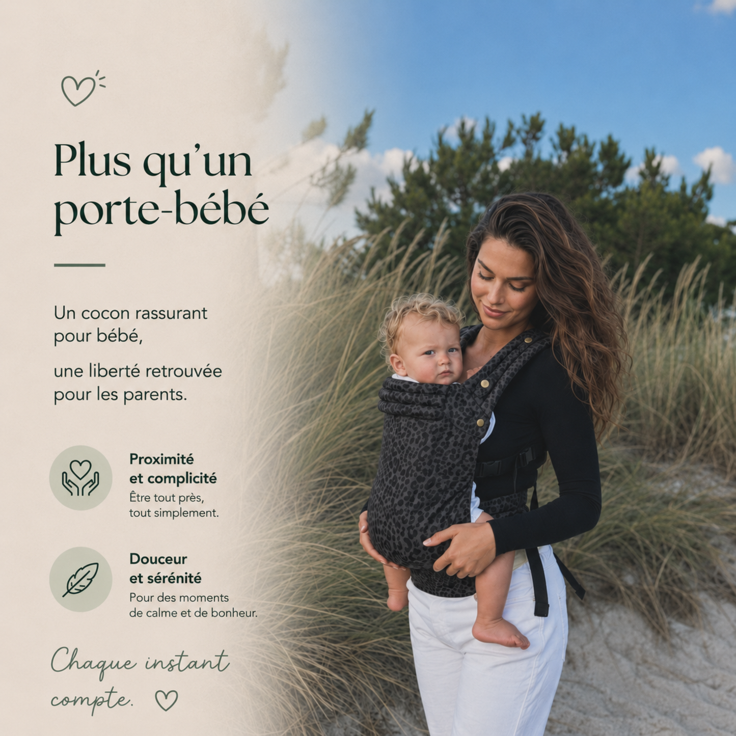 Porte-bébé HelloBiboo Koala — Léopard Noir