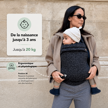 Porte-bébé HelloBiboo Koala — Léopard Noir