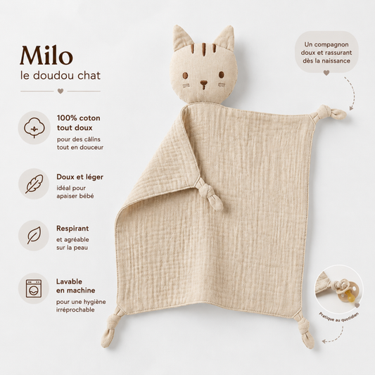 Doudou Chat 100% Coton