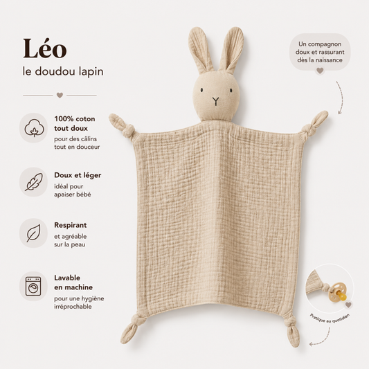 Doudou Lapin 100% Coton