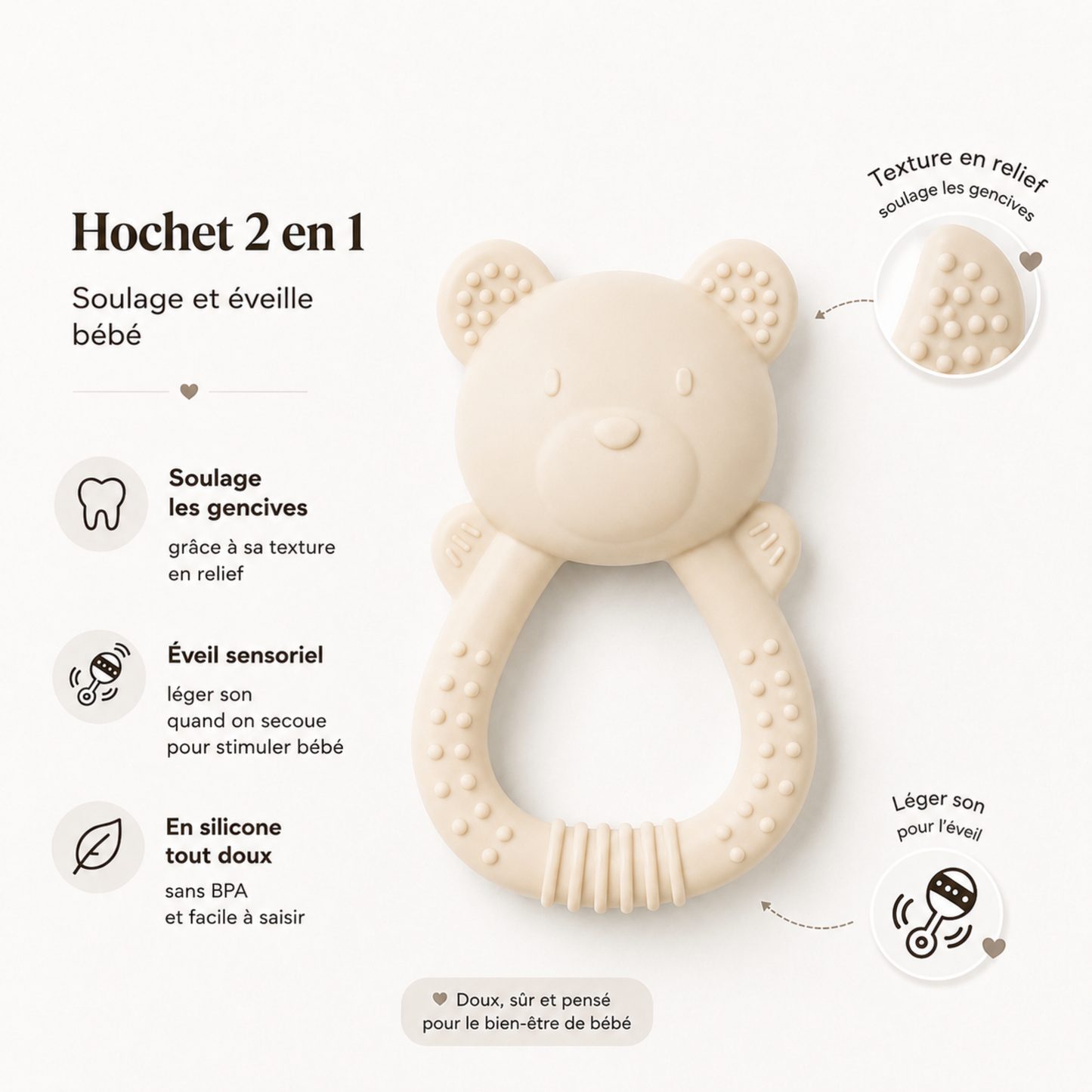 2-in-1 Rattle Teether