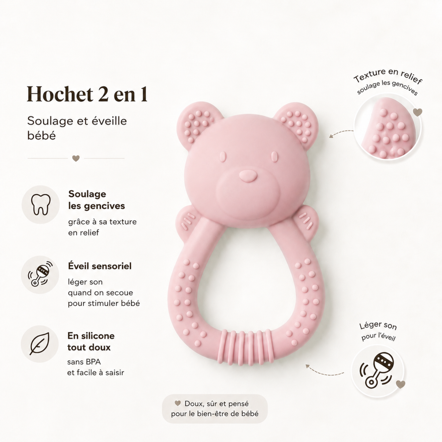 2-in-1 Rattle Teether