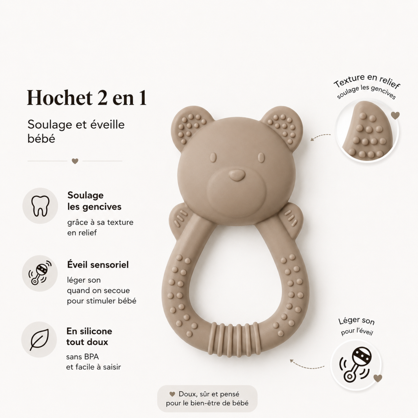 2-in-1 Rattle Teether