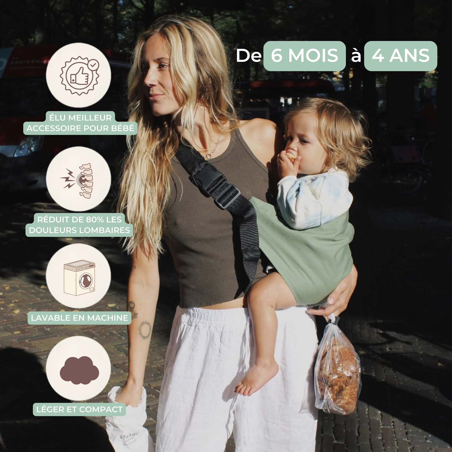 Porte-bébé écharpe ergonomique — HelloBiboo™