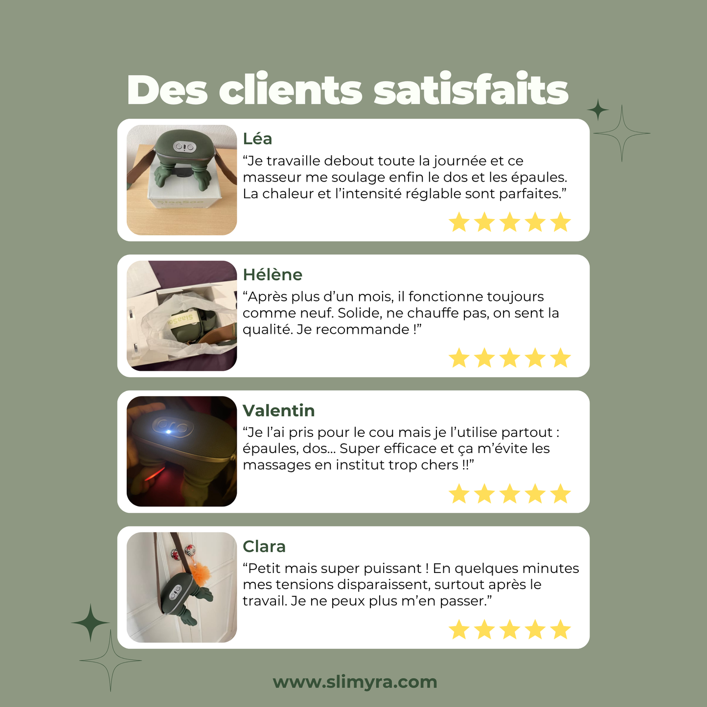 Slimyra™ – Masseur Portable Sans Fil pour Cou et Dos