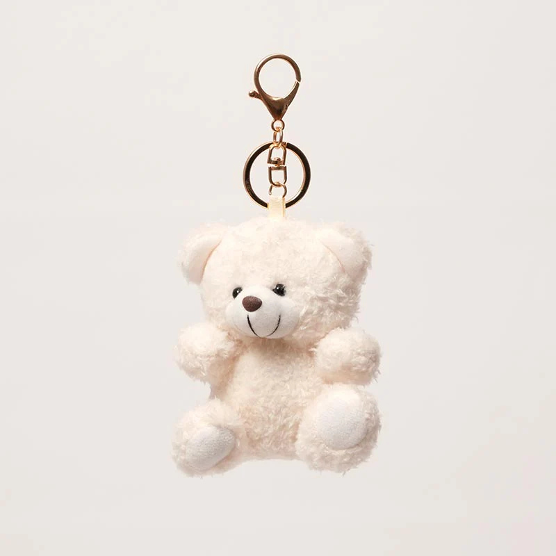 Doudou ours blanc avec mousqueton, à attacher sur porte-bébé ou sac pour bébé
