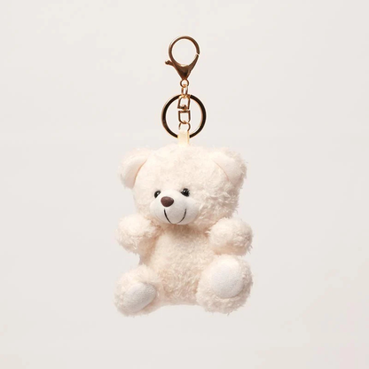 Doudou ours blanc avec mousqueton, à attacher sur porte-bébé ou sac pour bébé