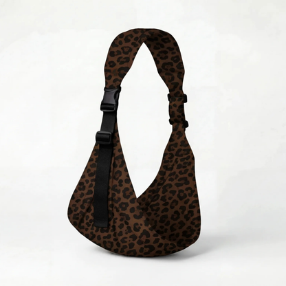 Porte-bébé bandoulière physiologique ergonomique HelloBiboo avec motif léopard