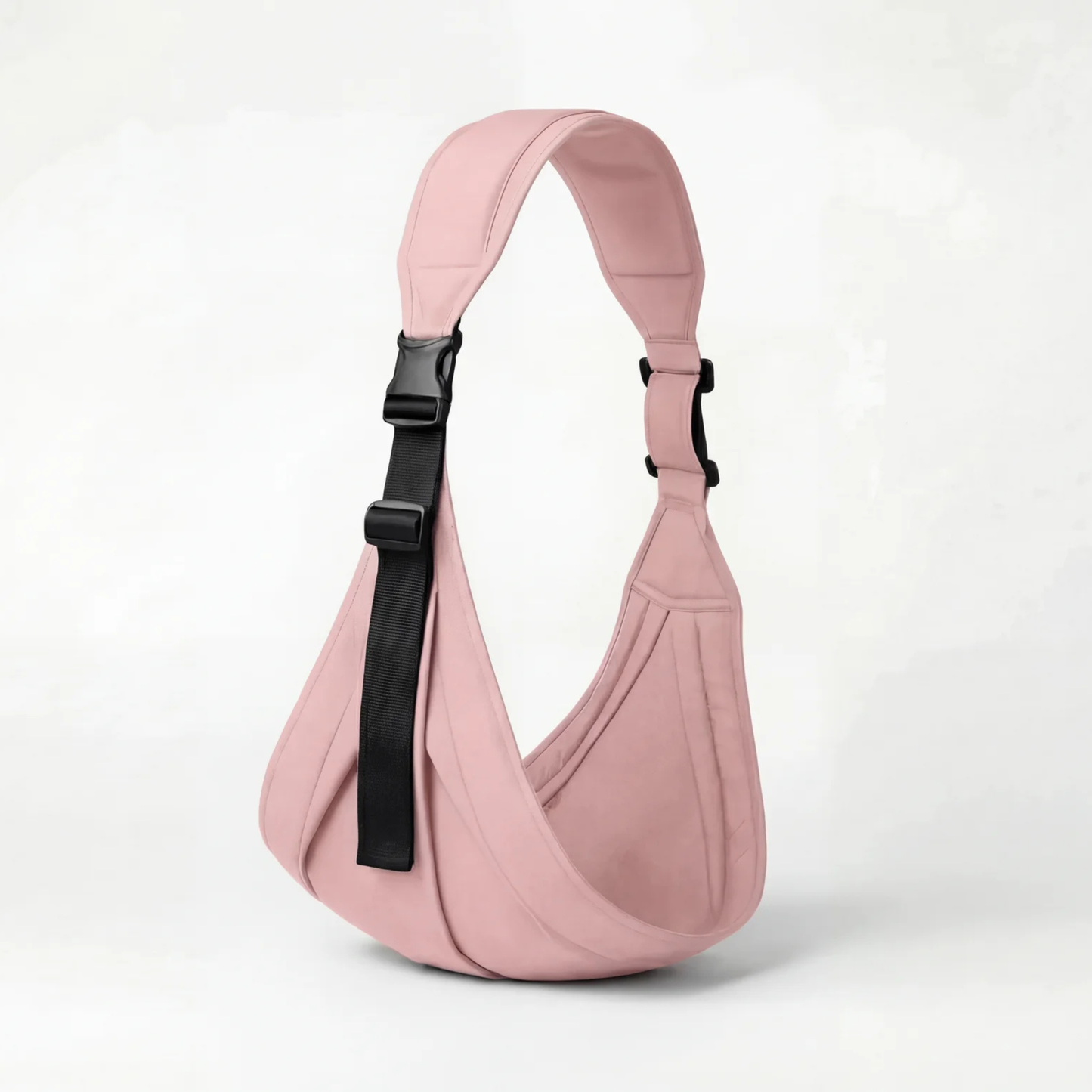Porte-bébé bandoulière physiologique ergonomique HelloBiboo de couleur rose